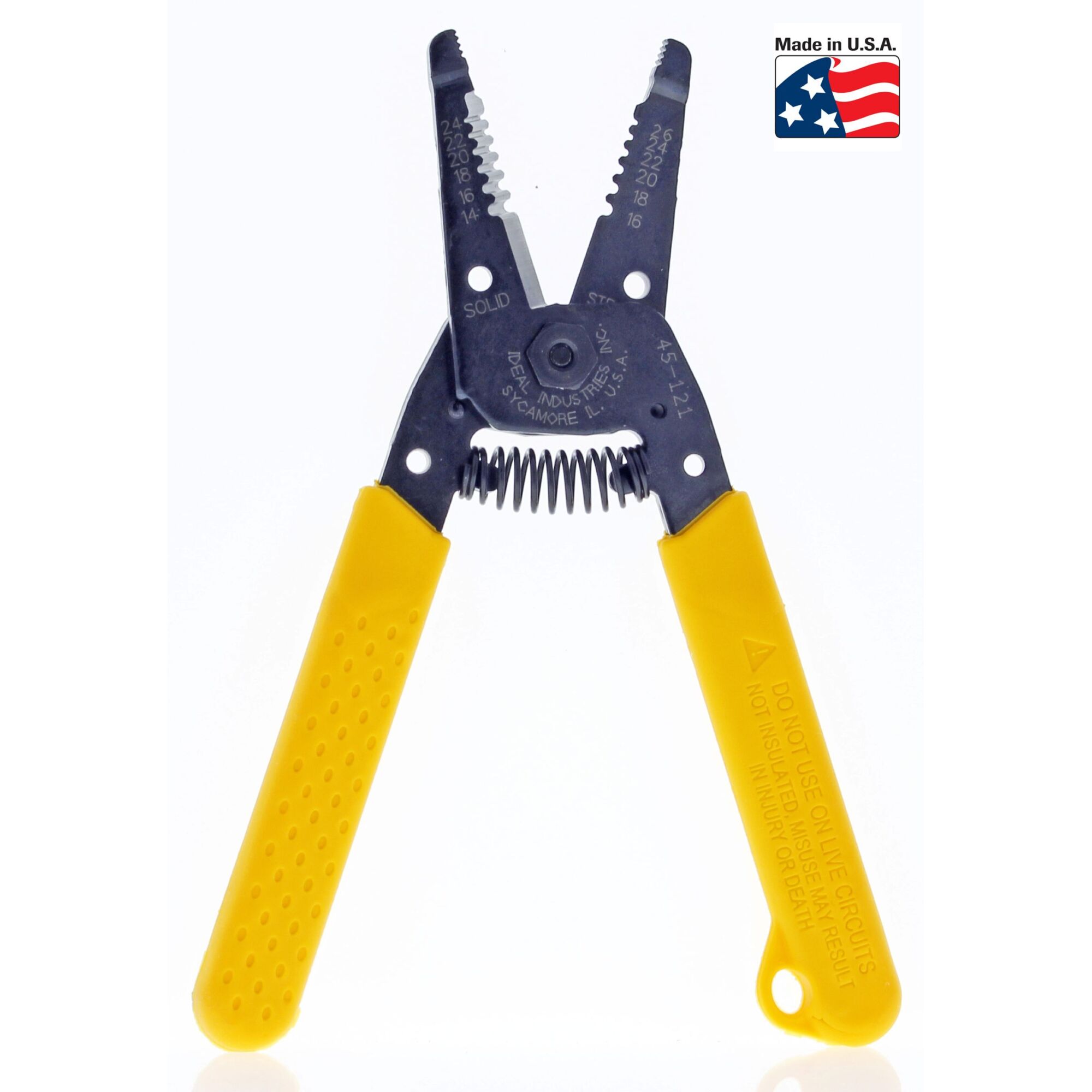 IDEAL, T®-Stripper T®-6 Wire Strippers, stripping of 14-24 AWG solid and 16-26 AWG stranded wire, Knife-type blades with easy-to-read markings, MADE IN THE USA, steel construction and corrosion-resistant, black&#